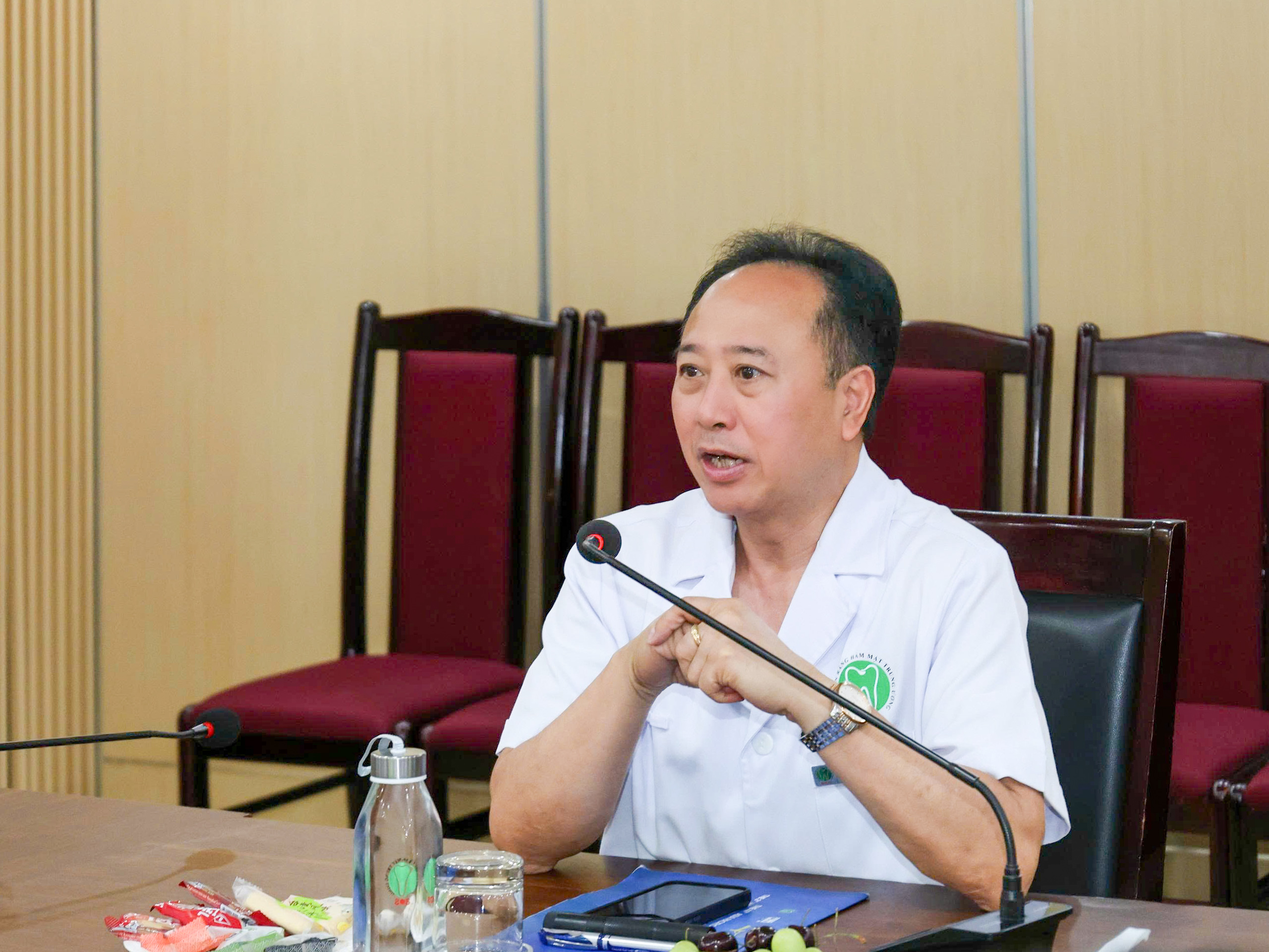 PGS.TS. Trần Cao Bính, Bí thư Đảng ủy, Giám đốc Bệnh viện phát biểu